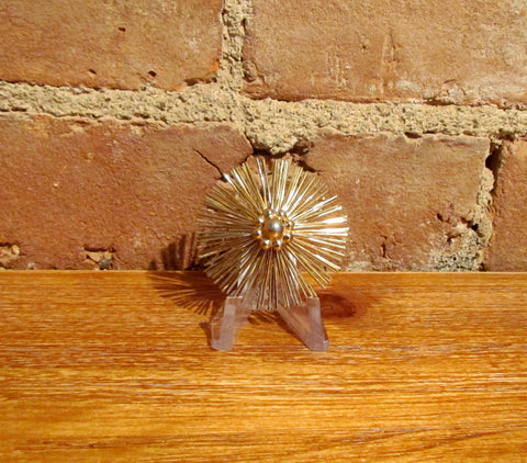 1950's Gold Starburst Brooch Mid Century Pin