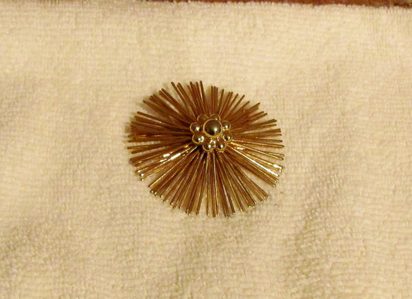 1950's Gold Starburst Brooch Mid Century Pin