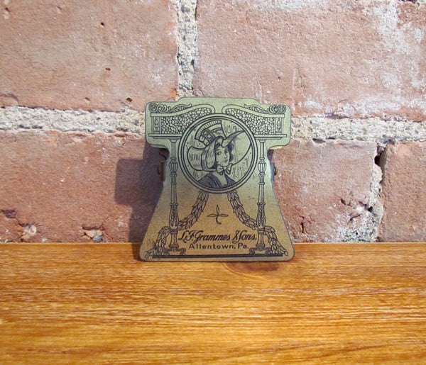 Vintage Etch Art Paper Clip L. F. Grammes & Sons Advertising