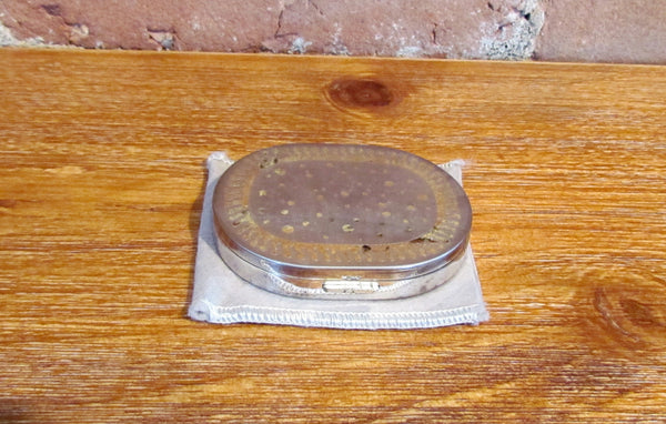 Vintage Pilcher Gold Plate On Silver Powder Compact