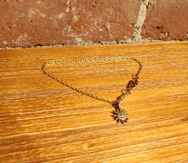 Golden Sun Ankle Bracelet Handmade One Of A Kind Anklet