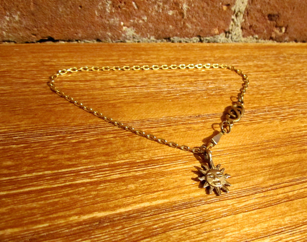 Golden Sun Ankle Bracelet Handmade One Of A Kind Anklet
