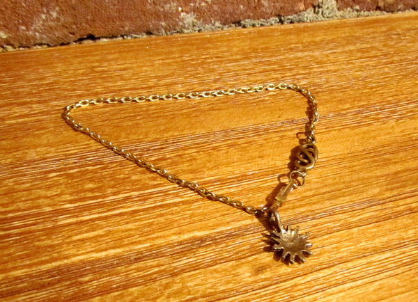 Golden Sun Ankle Bracelet Handmade One Of A Kind Anklet