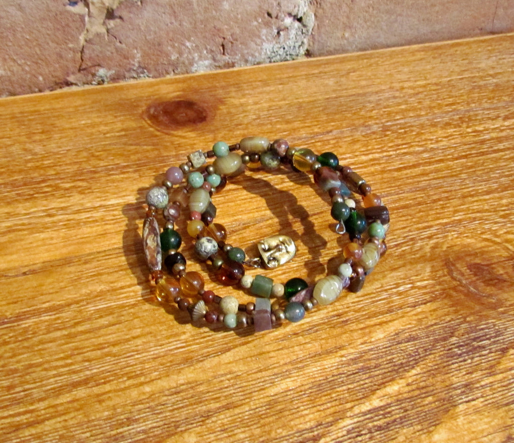 Semi Precious Beaded Spring Bracelet Handmade One Of A Kind – Power Of ...