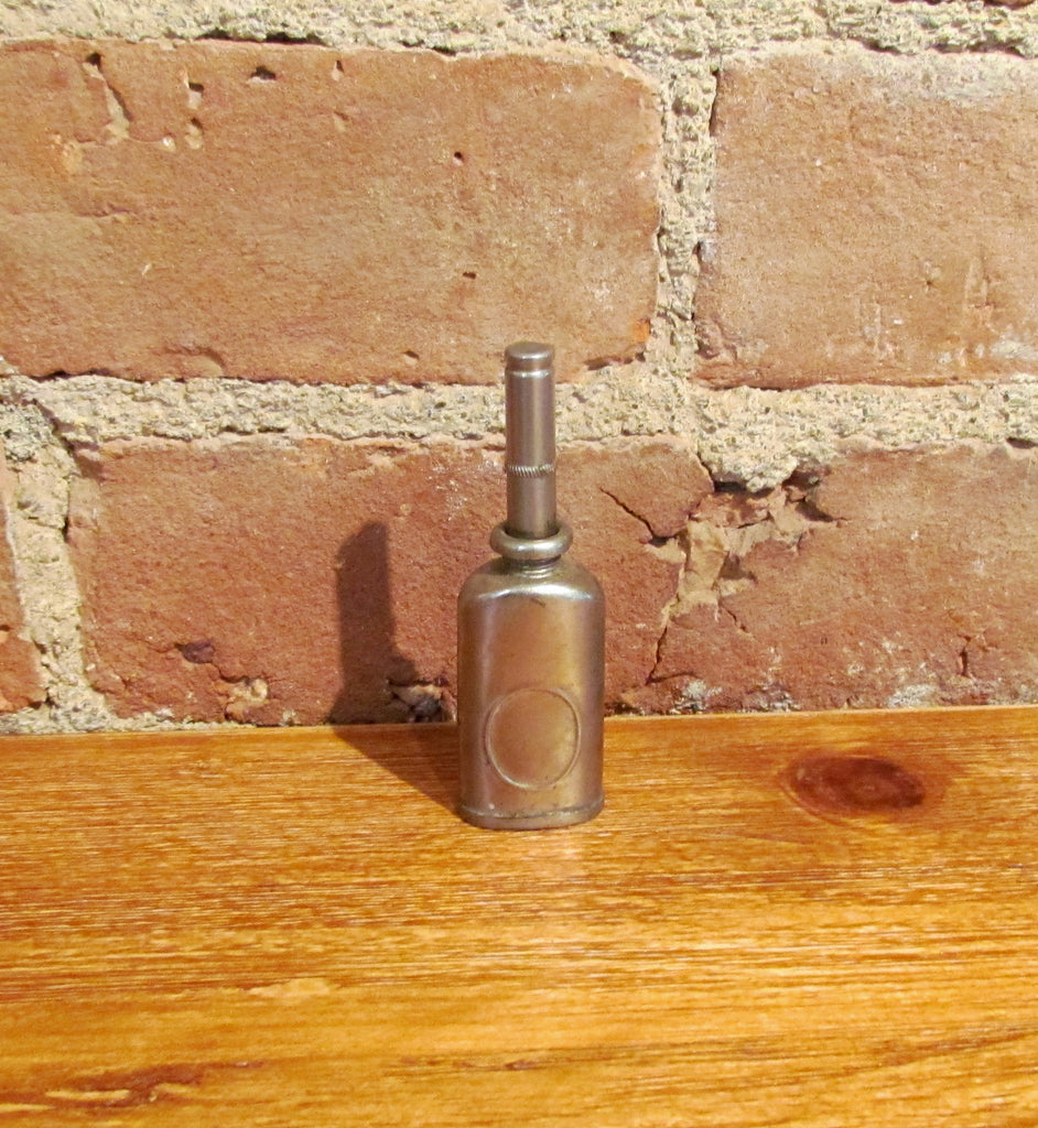 Antique Mini Thumb Press Oil Can Made In USA Oiler Tin