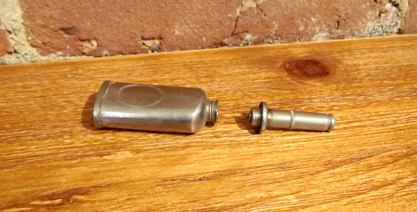 Antique Mini Thumb Press Oil Can Made In USA Oiler Tin