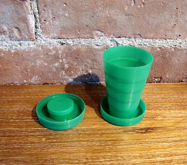 1940s Plastic Collapsible Travel Drink Cup Pill Container Miller Auto Repair Allentown, PA Advertising