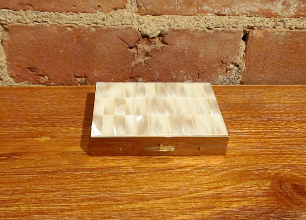 1950s Schildkraut MOP Mirror Compact Mid Century Mother Of Pearl Gillette Shaving Kit