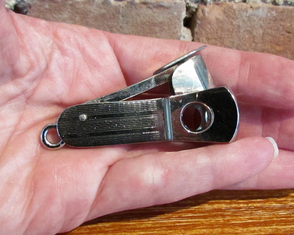 Vintage Western Germany Cigar Cutter Fob NIB Zigarren-Abschneider Donatus Solingen