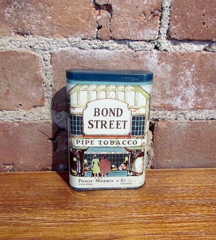 Bond Street Pipe Tobacco Tin Antique Advertising Phillip Morris & Co. Metal Box