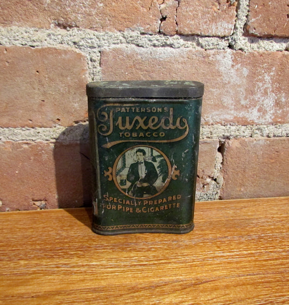 Patterson's Tuxedo Pocket Tobacco Tin Antique Advertising Metal Box