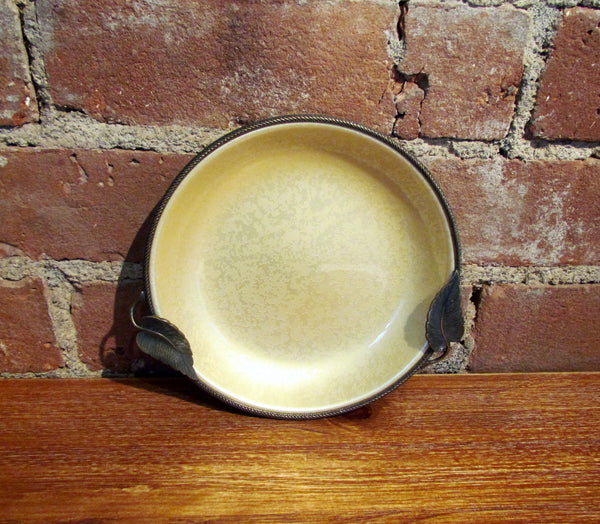 Vintage Yellow Guilloche Ashtray Dish