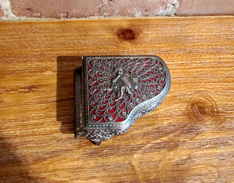 Vintage Silver Piano Jewelry Box Music Somewhere My Love