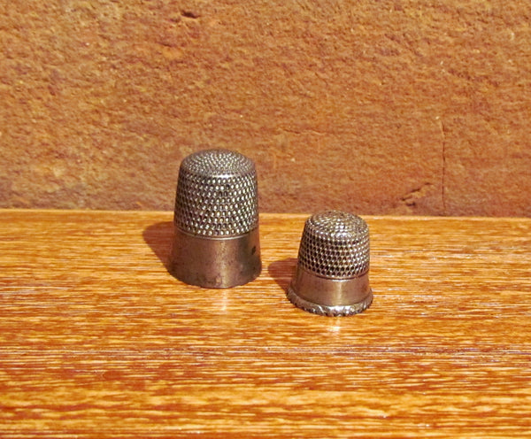 Antique Sterling Silver Sewing Thimbles 2 Hallmarked Sterling