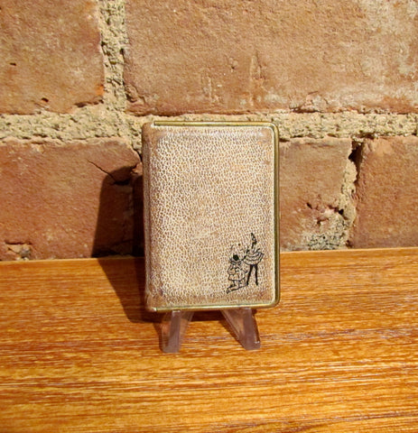 Vintage Mondaine Leather Book Compact Powder Rouge And Mirror