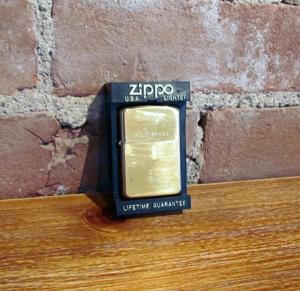 Vintage Zippo 254 Solid Brass Pocket Lighter USA Unused In Original Case