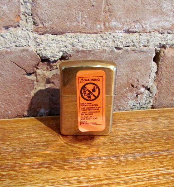 Vintage Zippo 254 Solid Brass Pocket Lighter USA Unused In Original Case