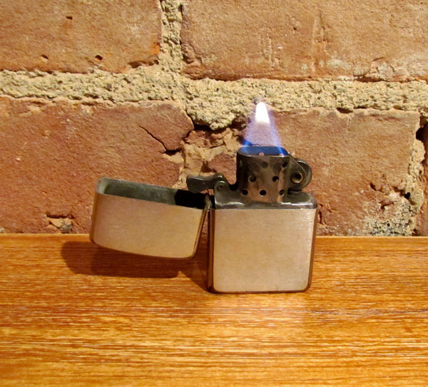 Vintage Zippo Stainless Steel Pocket Lighter Working Condition
