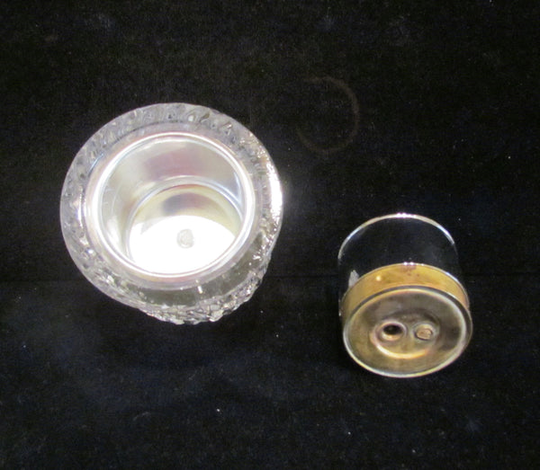 Table Lighter German Cut Lead Crystal Silver Colibri Butane Working Lighter