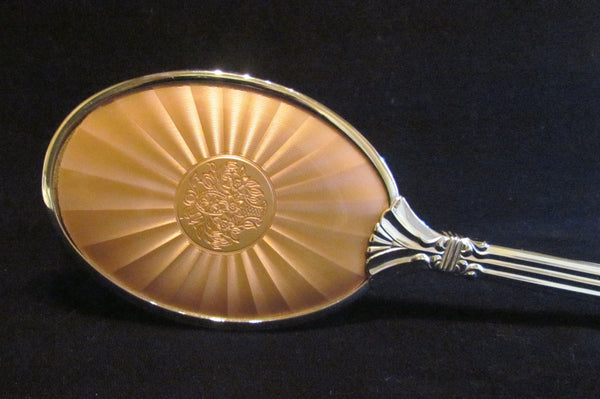 1940s Picadilly Vanity Set Mirror Brush Tray & Clothing Brush Celluloid Guilloche Dresser Set Made In England