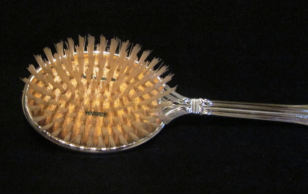 1940s Picadilly Vanity Set Mirror Brush Tray & Clothing Brush Celluloid Guilloche Dresser Set Made In England