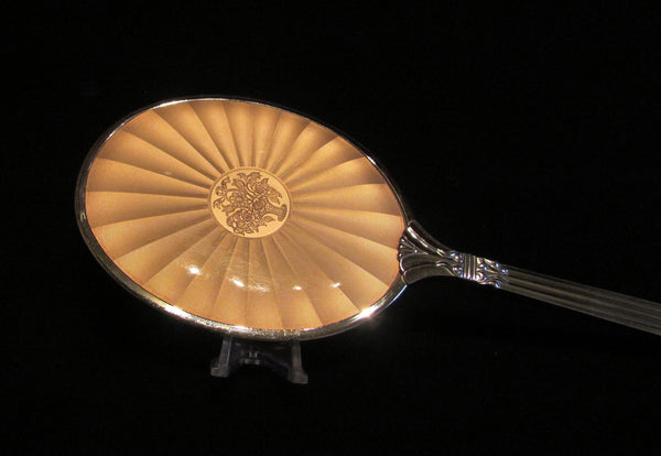 1940s Picadilly Vanity Set Mirror Brush Tray & Clothing Brush Celluloid Guilloche Dresser Set Made In England