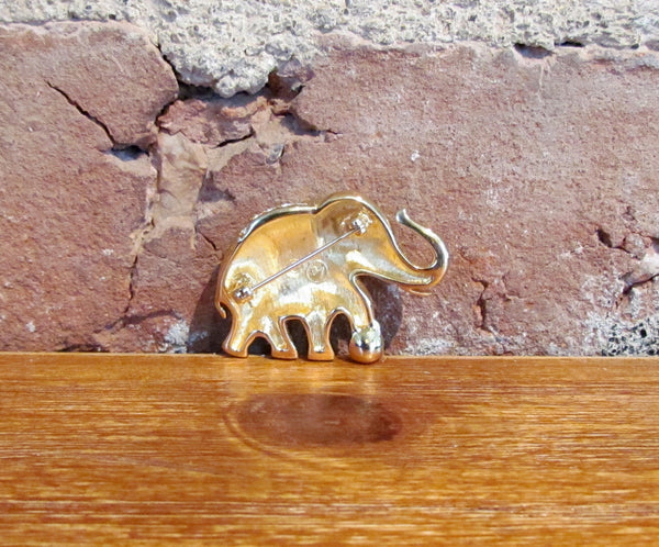 Vintage Savvy Swarovski Crystal Elephant Brooch Pin NIB
