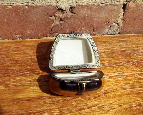 Vintage Mini Ceramic Purse Trinket Box Satchel