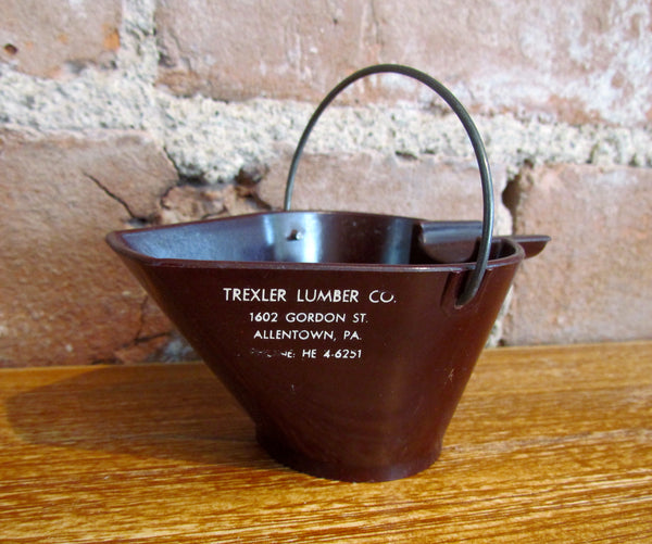 Vintage Coal Bucket Ashtray Advertising Trexler Lumber Co Allentown, PA