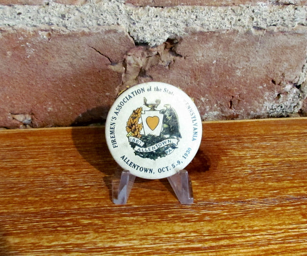 1930 Firemen's Association Allentown, PA Button Cover Rare