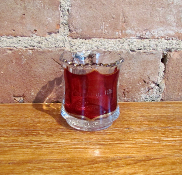 1863 Gettysburg Ruby Red Shot Glass Cordial Souvenir