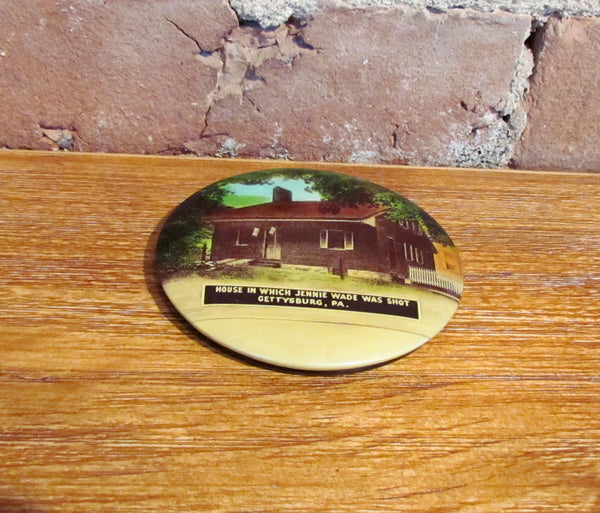 Rare Gettysburg Civil War Souvenir Mirror House Where Jennie Wade Was Shot