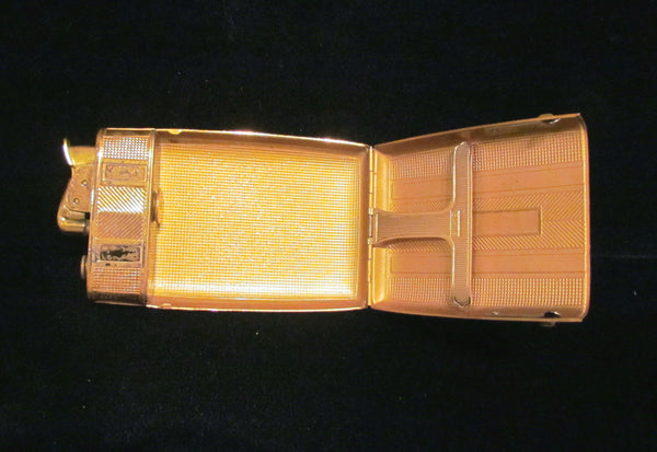 1940's Evans Cigarette Case Lighter Gold Working Original Box Stunning Condition