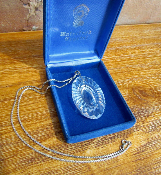 Waterford Crystal Pendant 20" Sterling Silver Serpentine Necklace