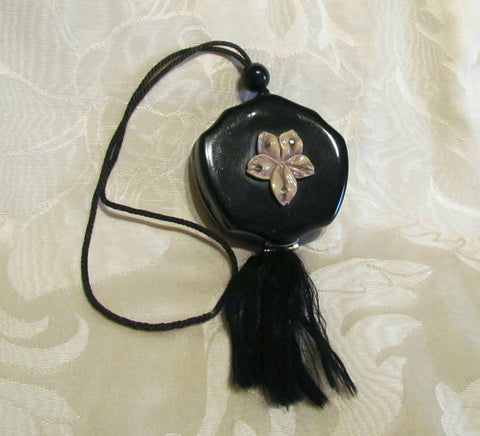 1920s Celluloid Compact Purse Art Deco Wristlet Purse Rare Flapper Rhinestone Compact In Excellent Condition