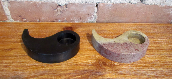 Yin and Yang Soapstone Candle Holder