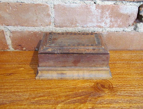 1920's Mission Style Wooden Cigarette Box Craftsman Rustic