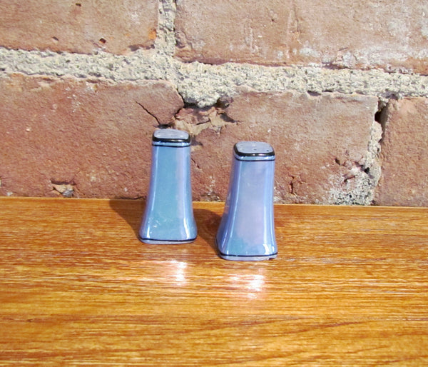 Blue Lusterware Salt & Pepper Shakers Set Pair Of Shakers