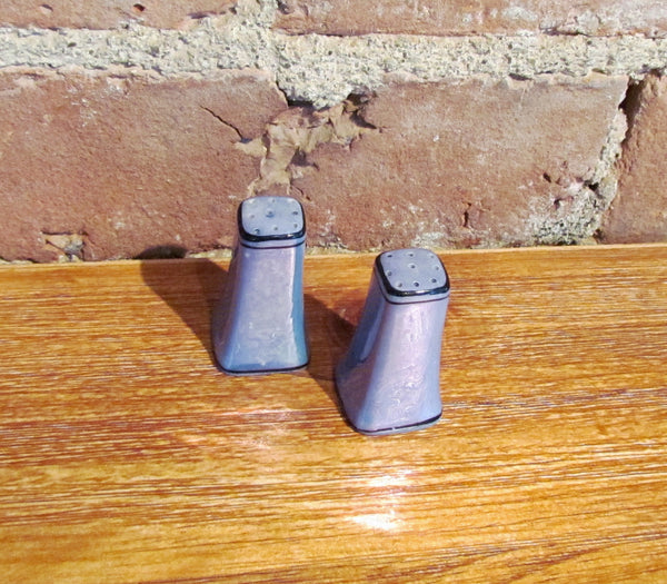 Blue Lusterware Salt & Pepper Shakers Set Pair Of Shakers
