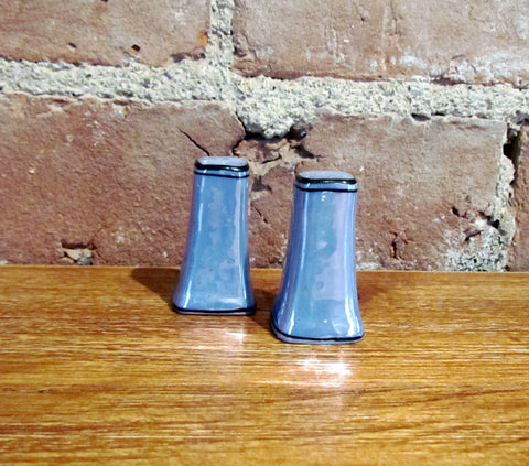 Blue Lusterware Salt & Pepper Shakers Set Pair Of Shakers
