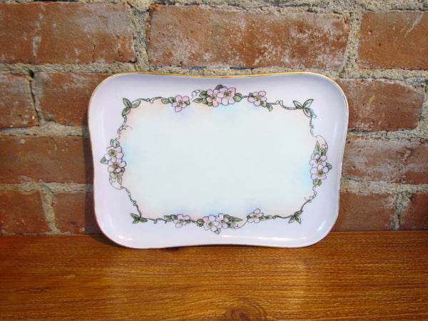 Antique Limoges French Floral Dresser Tray