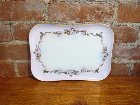 Antique Limoges French Floral Dresser Tray