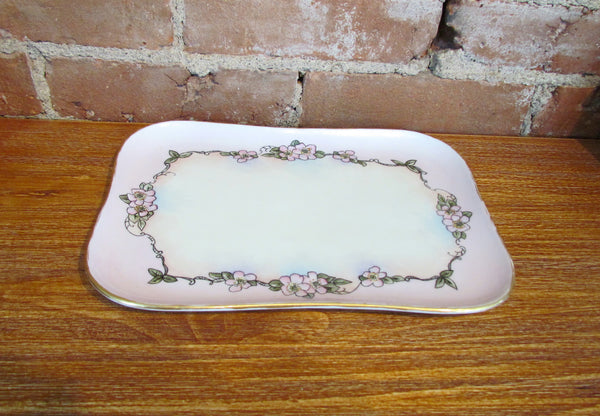 Antique Limoges French Floral Dresser Tray