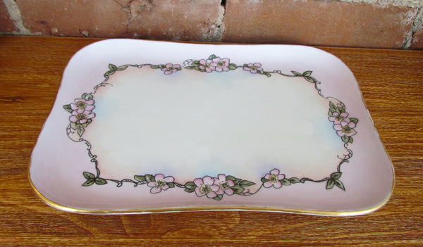 Antique Limoges French Floral Dresser Tray