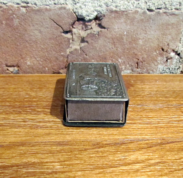 Vintage Gettysburg High Water Mark Monument Matchbox Holder Pennsylvania Souvenir Match Safe Match Box Cover