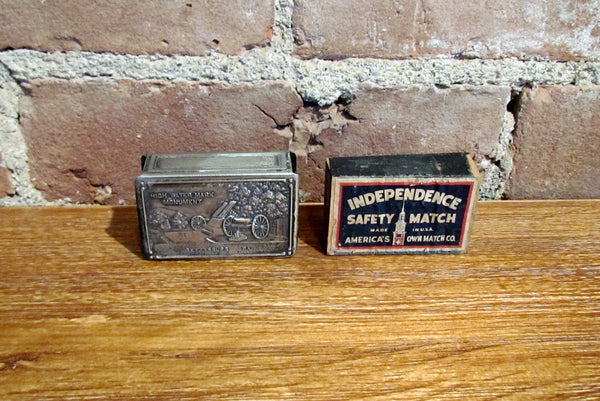 Vintage Gettysburg High Water Mark Monument Matchbox Holder Pennsylvania Souvenir Match Safe Match Box Cover