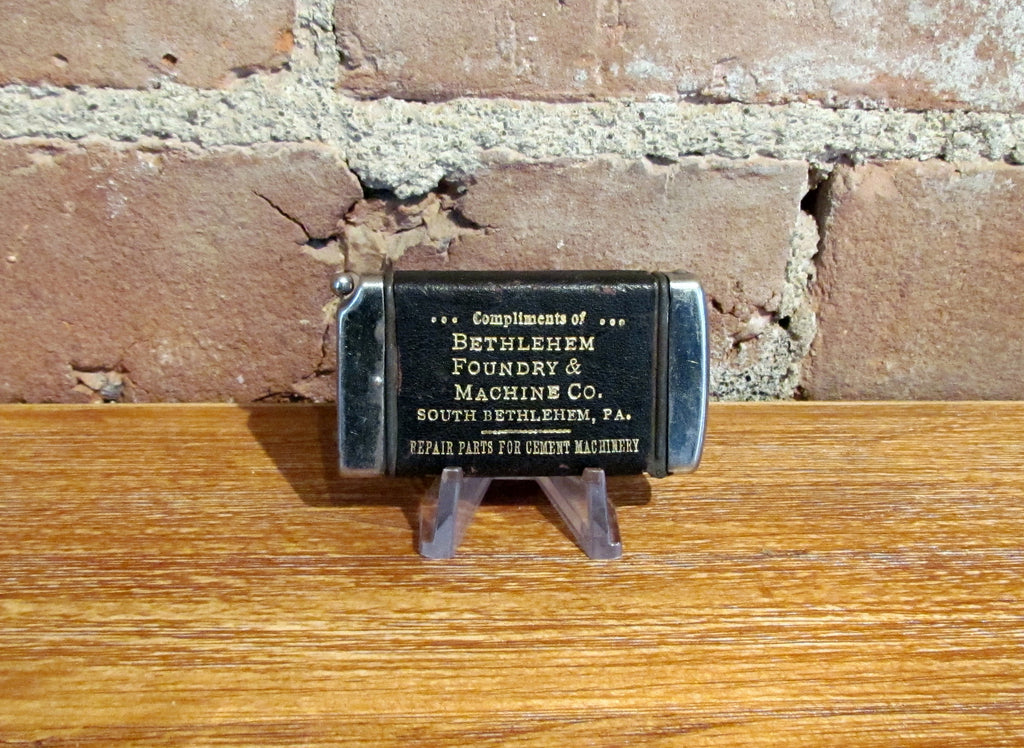 Antique Advertising Match Safe Cigar Cutter Bethlehem Foundry & Machine Co. Match Holder Match Box
