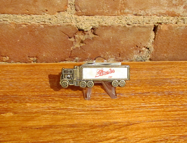 Advertising Stroh's Beer Pocket Knife Bottle Opener Vintage Figural Semi Truck
