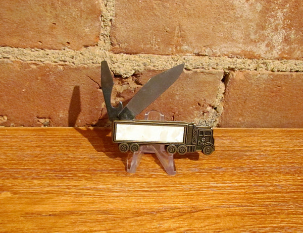 Advertising Stroh's Beer Pocket Knife Bottle Opener Vintage Figural Semi Truck