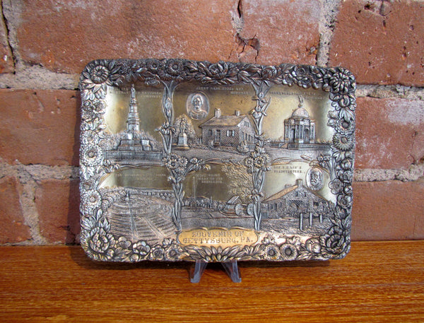 Vintage Gettysburg National Monuments Souvenir Tray Plaque